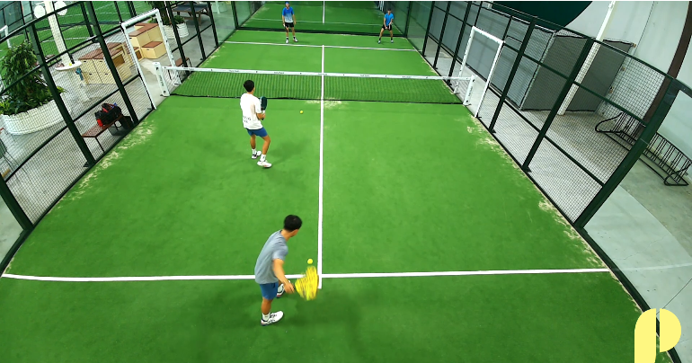 Save My Play camera field of view: full padel court seen from above the back glass